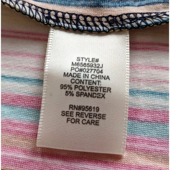 Vintage Y2K JOHNPAULRICHARD Patchwork Asymmetrical Striped Midi Dress Size 16/XL - Picture 4 of 7